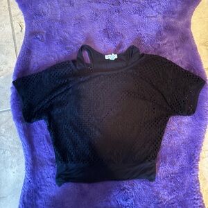 Black Mesh Women's Top